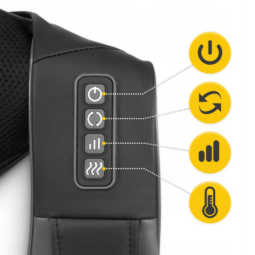 Массажная подушка  4FIZJO Shiatsu Pro+ для шеи и спины Black/Grey - фото №3